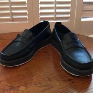 Rag & Bone Black Platform Leather Loafers